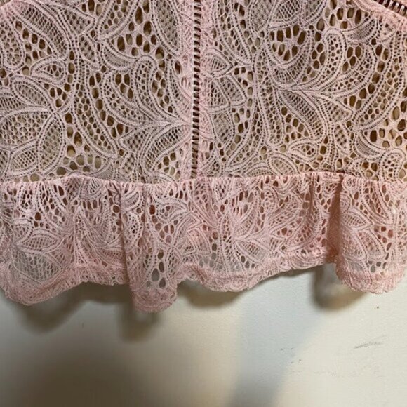 Bardot Pink Lace Long Sleeve Women's Mini Dress XS - Picture 9 of 12
